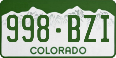 CO license plate 998BZI