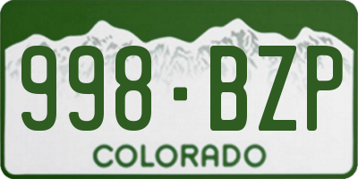 CO license plate 998BZP