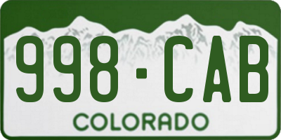 CO license plate 998CAB
