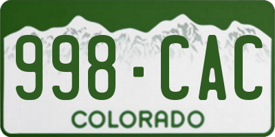 CO license plate 998CAC