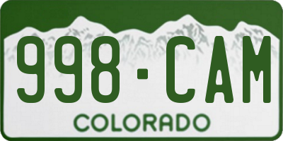 CO license plate 998CAM