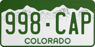 CO license plate 998CAP