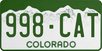 CO license plate 998CAT