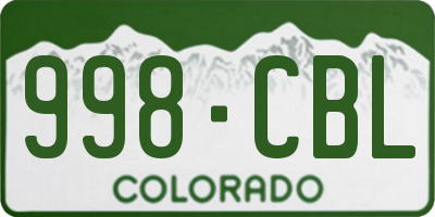 CO license plate 998CBL