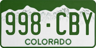 CO license plate 998CBY