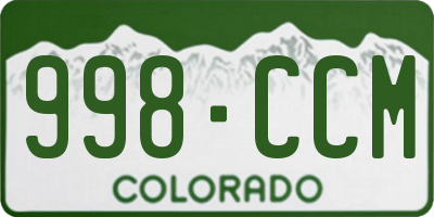 CO license plate 998CCM