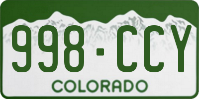 CO license plate 998CCY