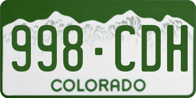 CO license plate 998CDH