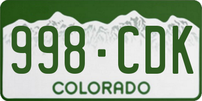 CO license plate 998CDK