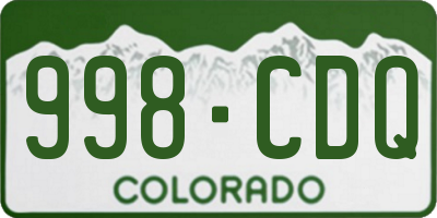 CO license plate 998CDQ