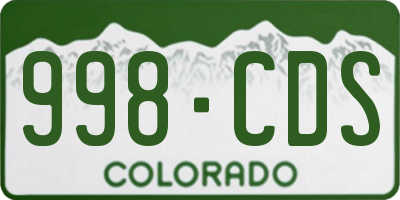 CO license plate 998CDS
