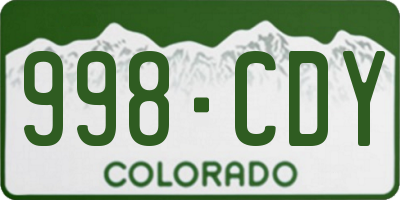 CO license plate 998CDY