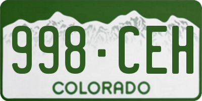 CO license plate 998CEH