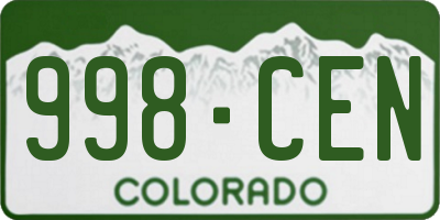 CO license plate 998CEN