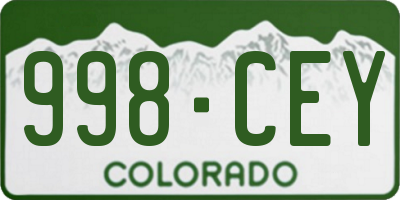 CO license plate 998CEY