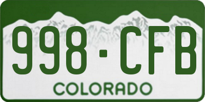 CO license plate 998CFB