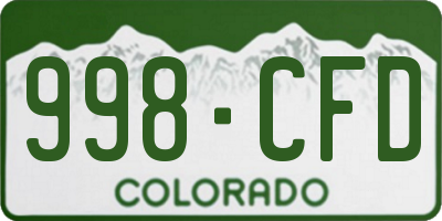 CO license plate 998CFD