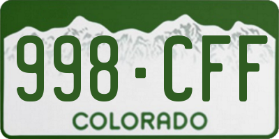 CO license plate 998CFF