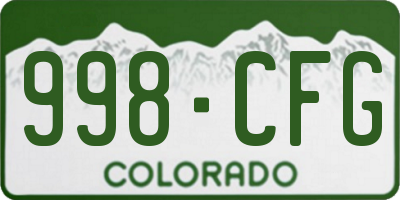 CO license plate 998CFG