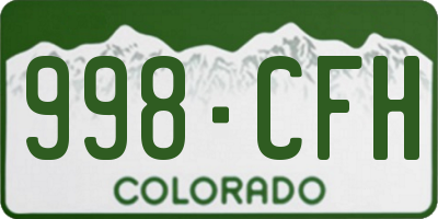 CO license plate 998CFH