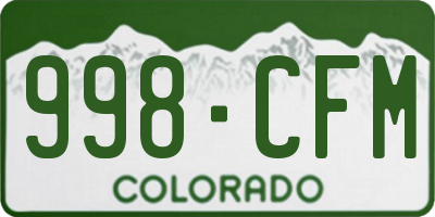 CO license plate 998CFM