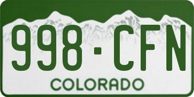 CO license plate 998CFN