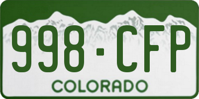 CO license plate 998CFP
