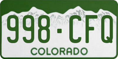 CO license plate 998CFQ