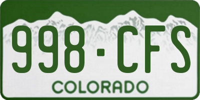 CO license plate 998CFS