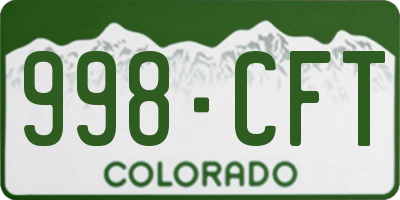 CO license plate 998CFT