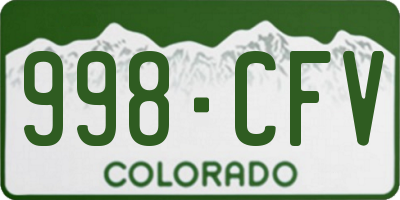 CO license plate 998CFV