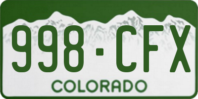 CO license plate 998CFX