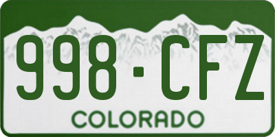CO license plate 998CFZ
