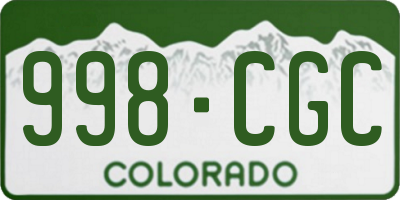 CO license plate 998CGC