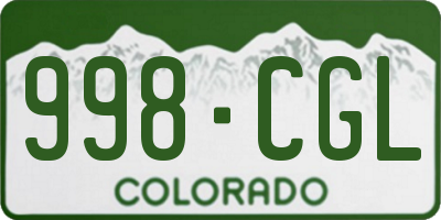 CO license plate 998CGL