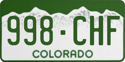 CO license plate 998CHF
