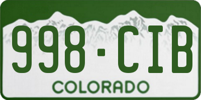 CO license plate 998CIB