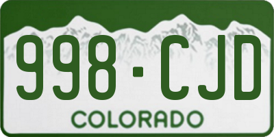CO license plate 998CJD