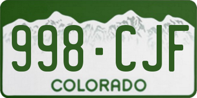 CO license plate 998CJF