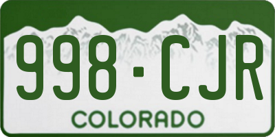 CO license plate 998CJR