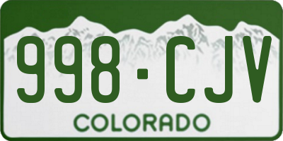 CO license plate 998CJV