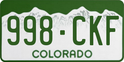 CO license plate 998CKF
