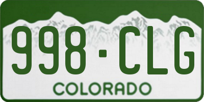 CO license plate 998CLG