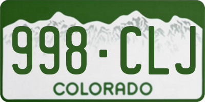 CO license plate 998CLJ