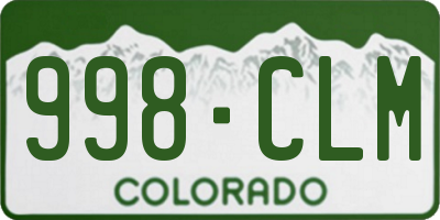 CO license plate 998CLM