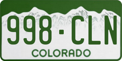 CO license plate 998CLN
