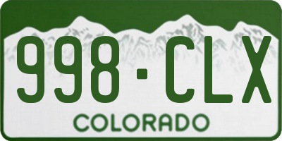 CO license plate 998CLX