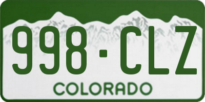 CO license plate 998CLZ