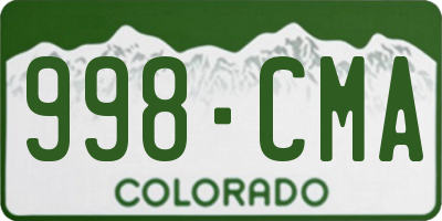CO license plate 998CMA