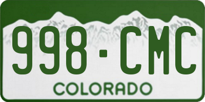 CO license plate 998CMC